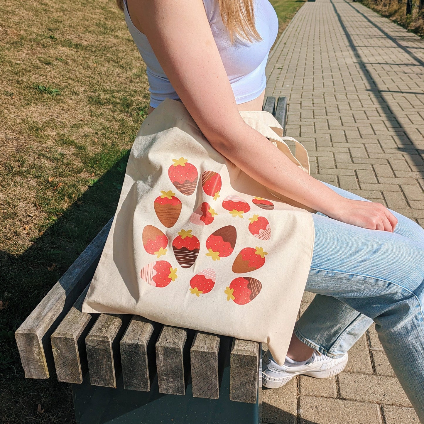 strawberry tote bag
