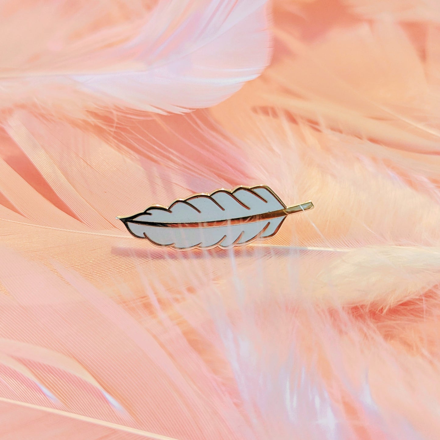 White Feather Enamel Pin Badge