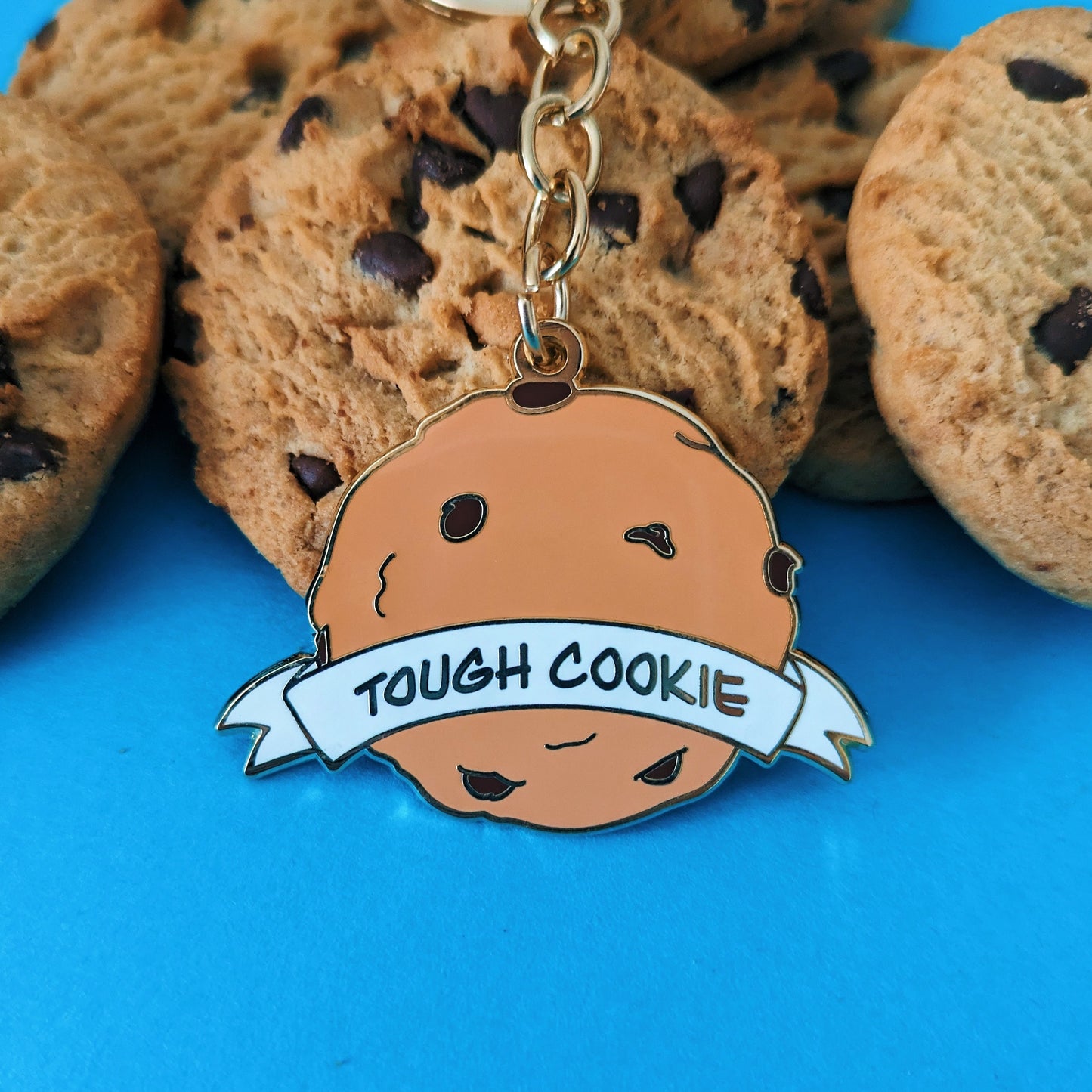 Tough Cookie Hard Enamel Keyring - QuinnsPins