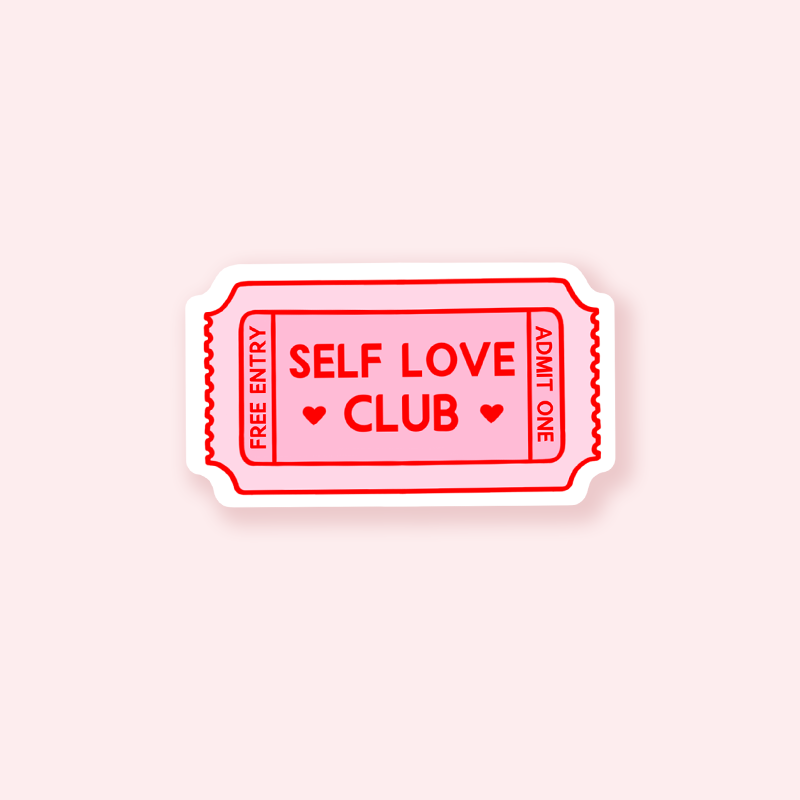 Self Love Club Die Cut Vinyl Sticker - QuinnsPins
