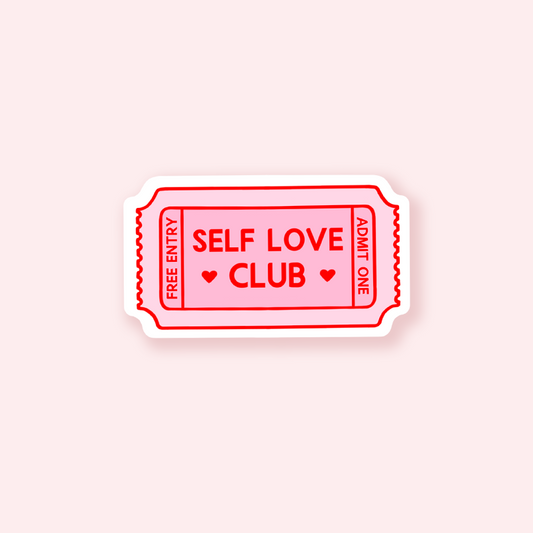 Self Love Club Die Cut Vinyl Sticker - QuinnsPins