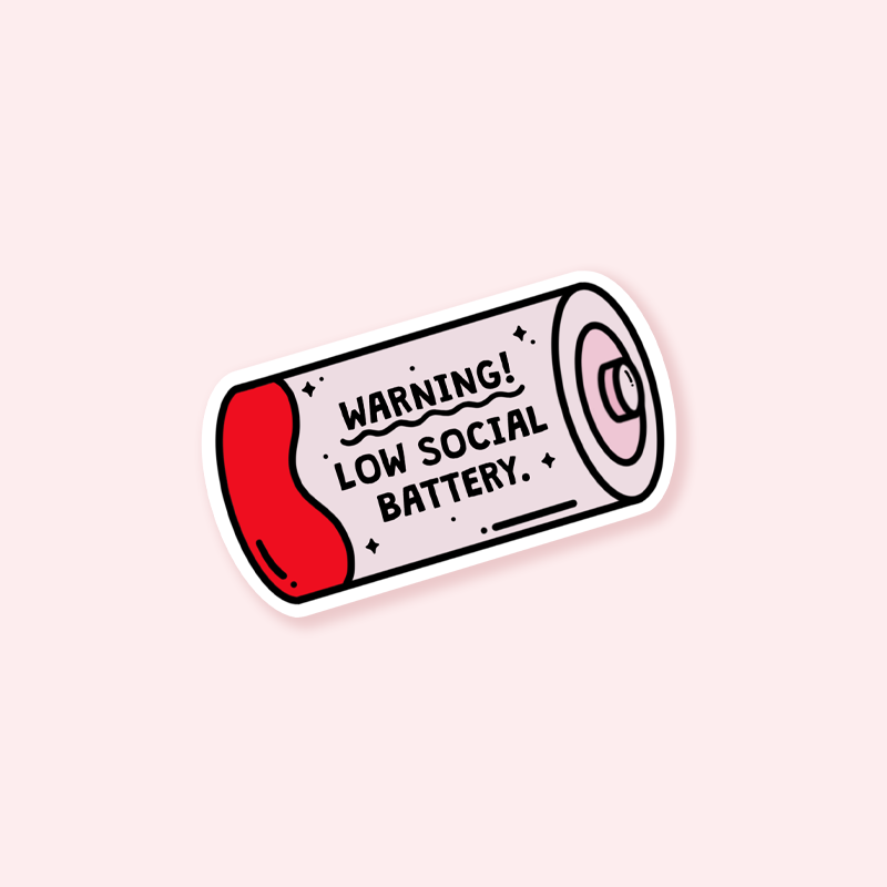 Social Battery Sticker