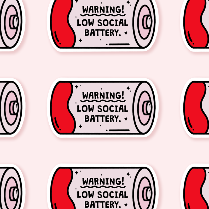 Social Battery Sticker