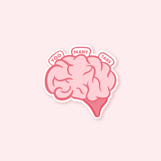 Too Many Tabs Brain Sticker