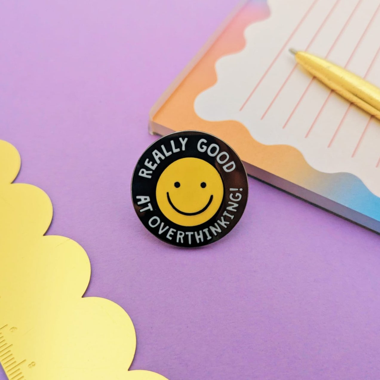 Really Good At Overthinking Enamel Pin Badge