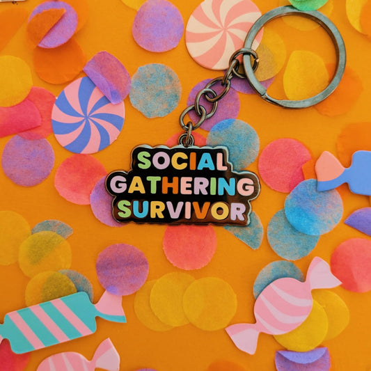 Social Gathering Survivor Enamel Keyring