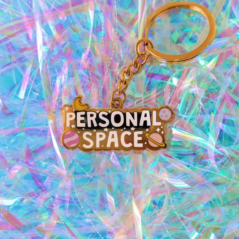 Personal Space Enamel Keyring