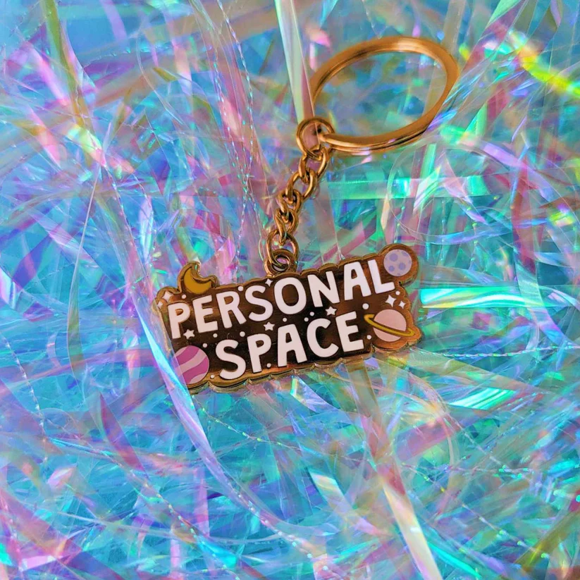 Personal Space Enamel Keyring