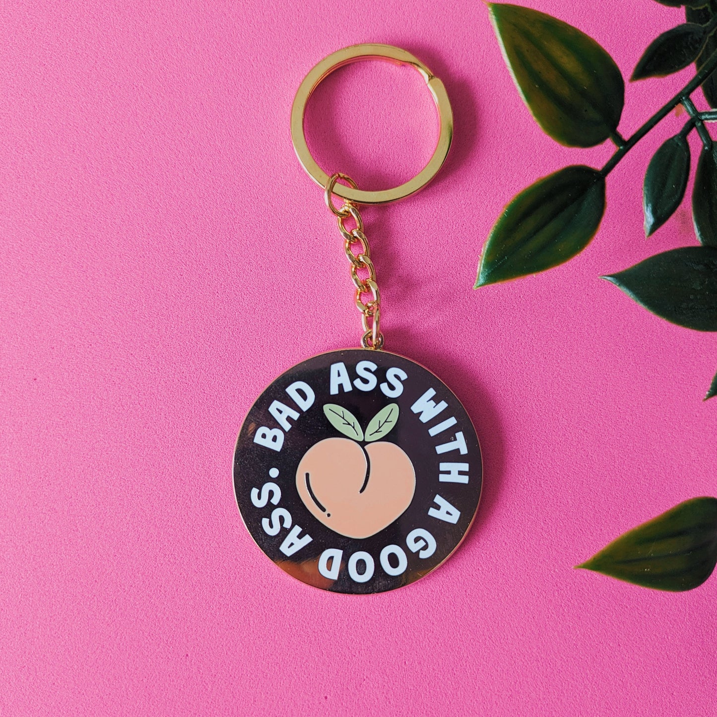 bad ass peach keyring