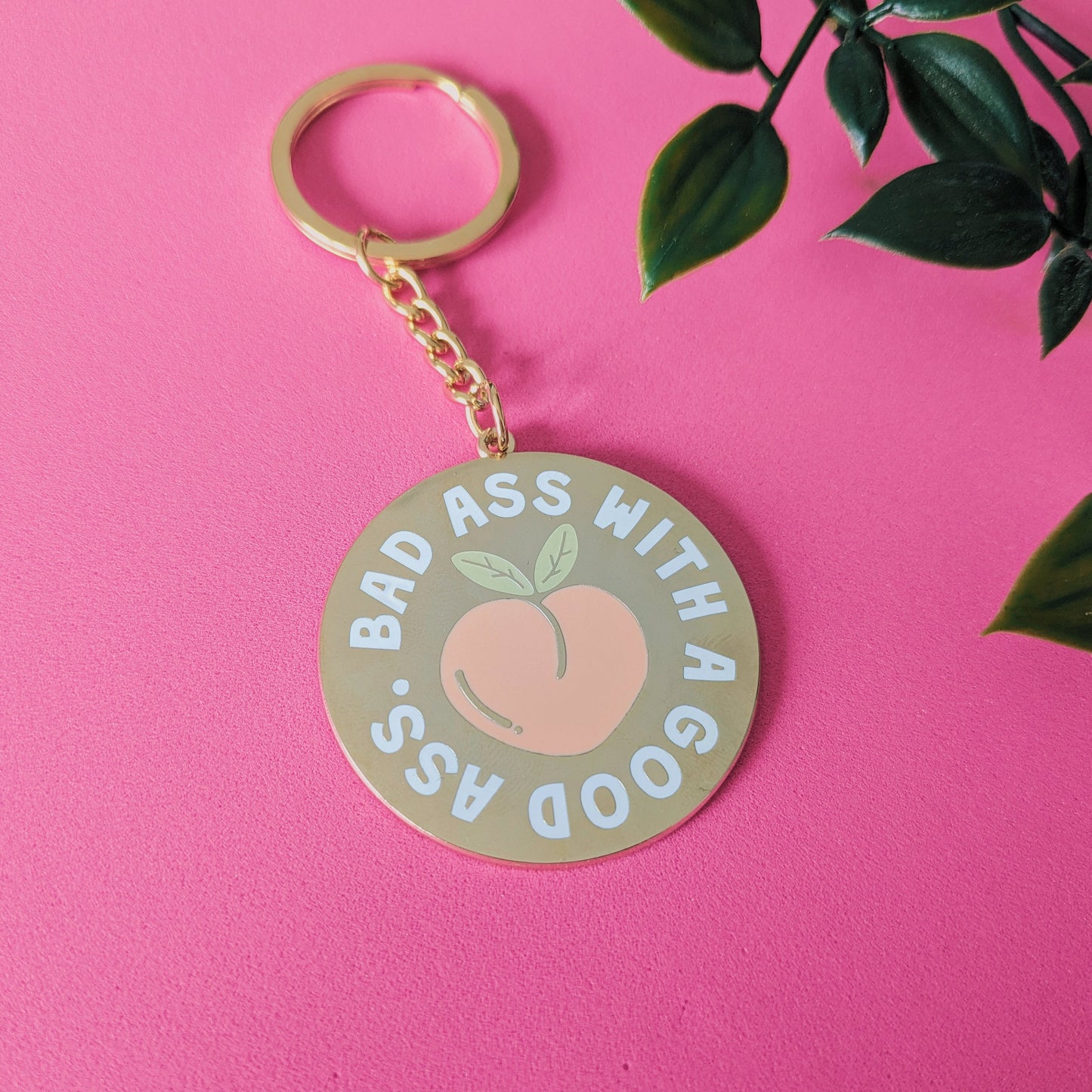 bad ass peach keyring