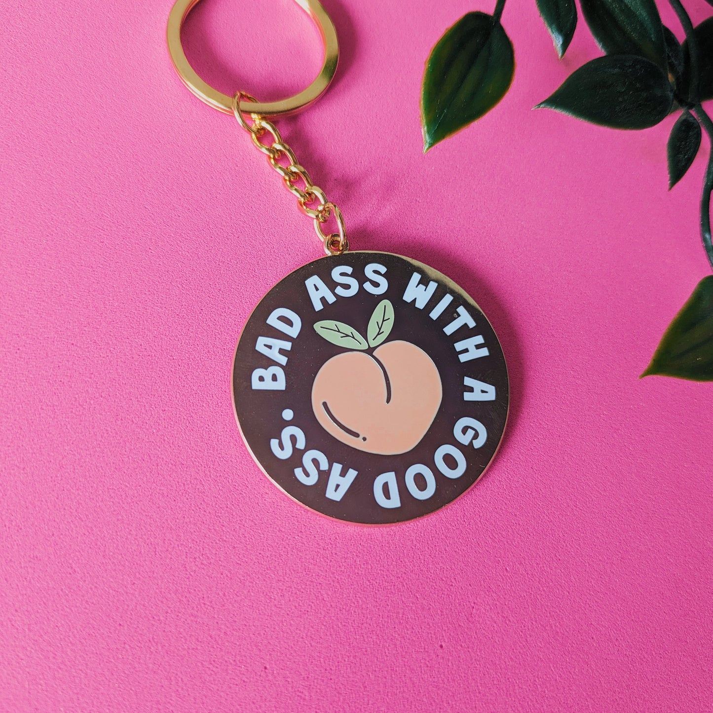 bad ass peach keyring