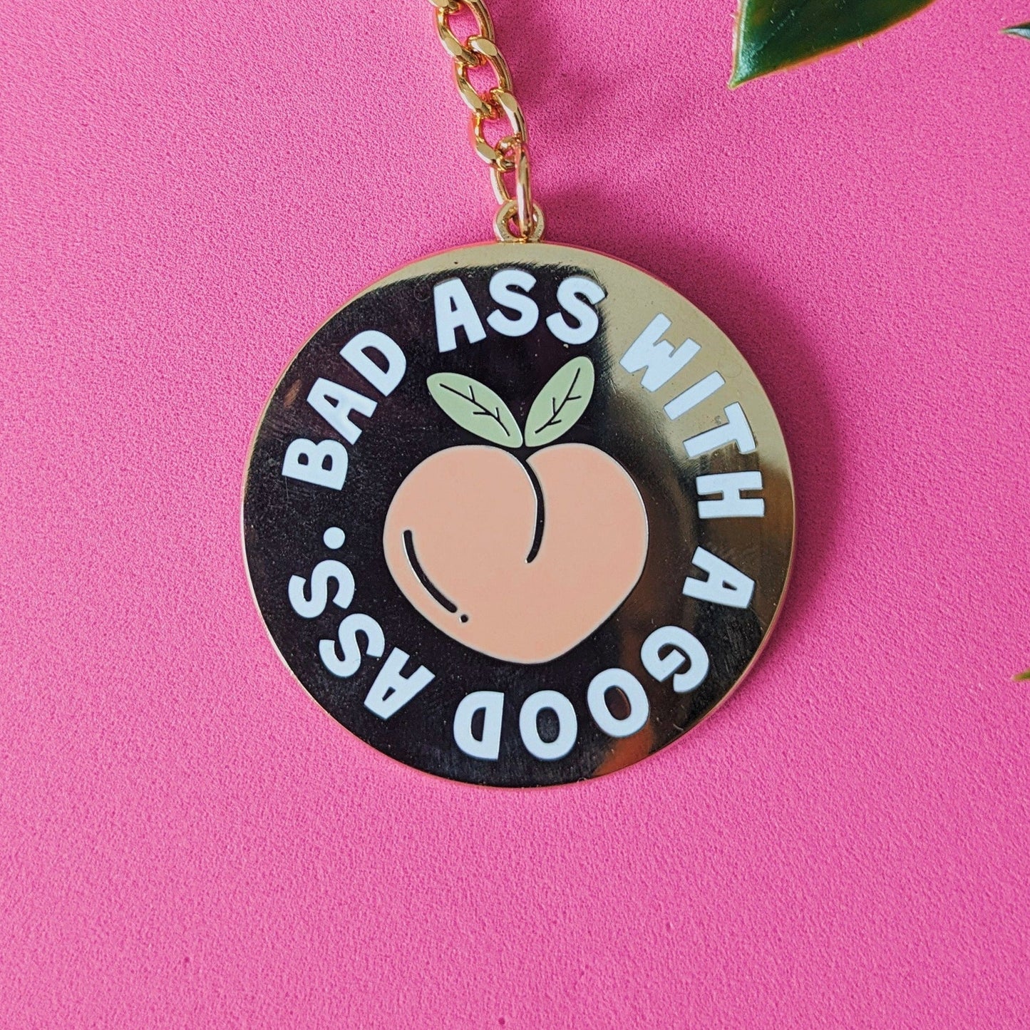 bad ass peach keyring