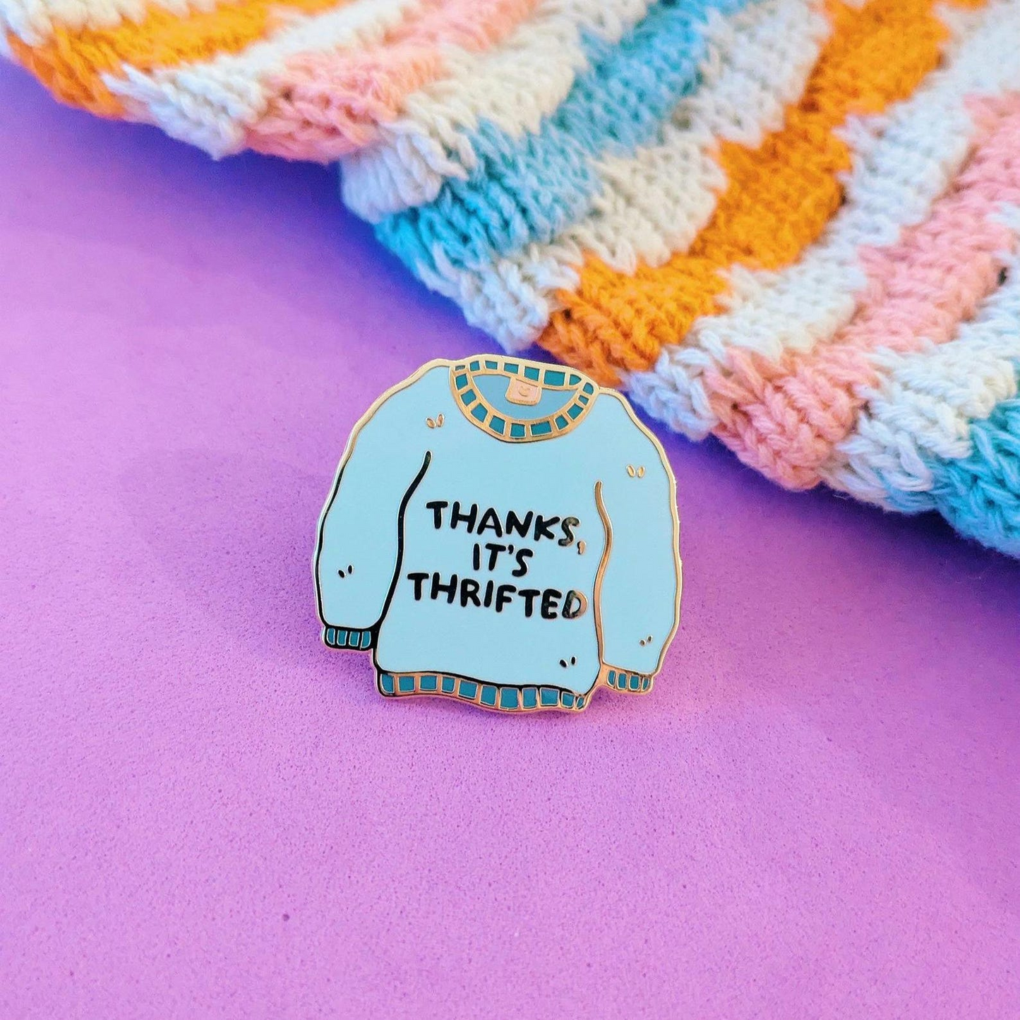 Thanks, It's Thrifted! Enamel Pin