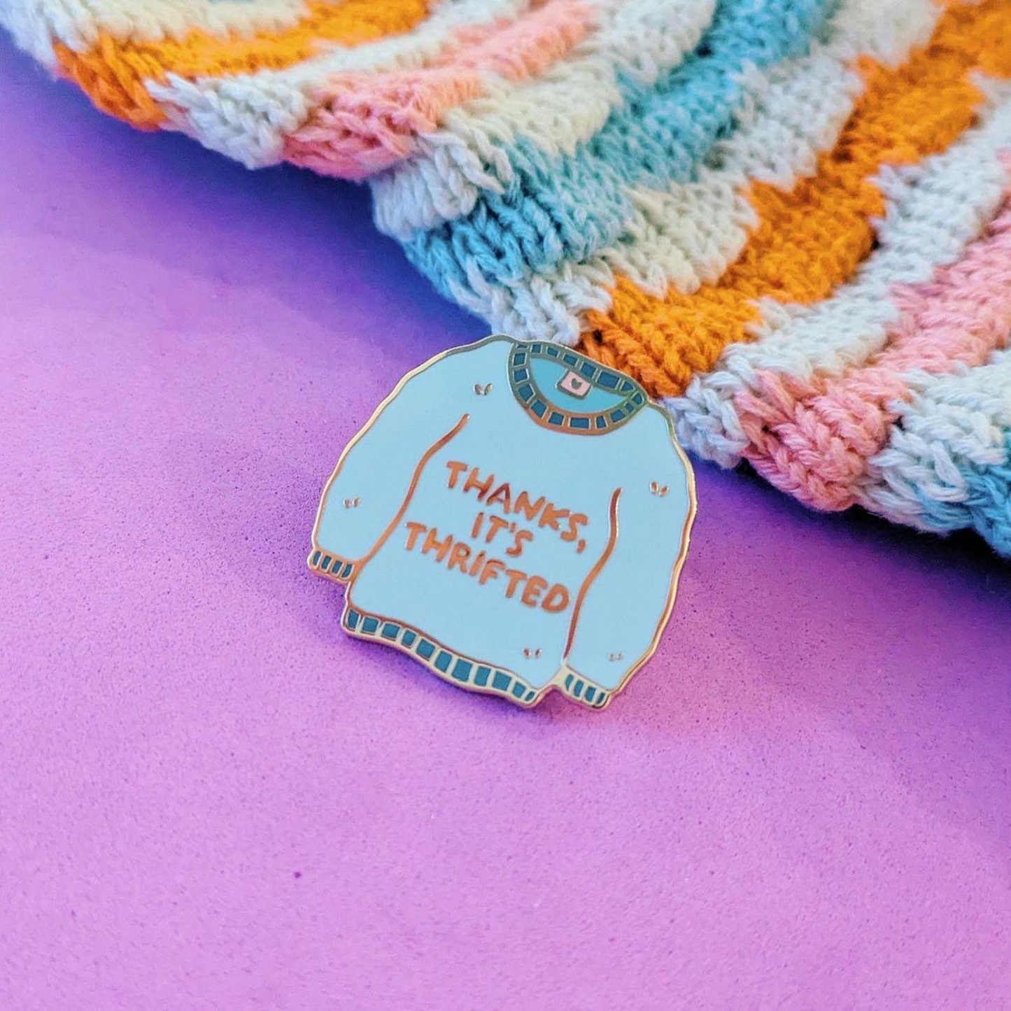 Thanks, It's Thrifted! Enamel Pin