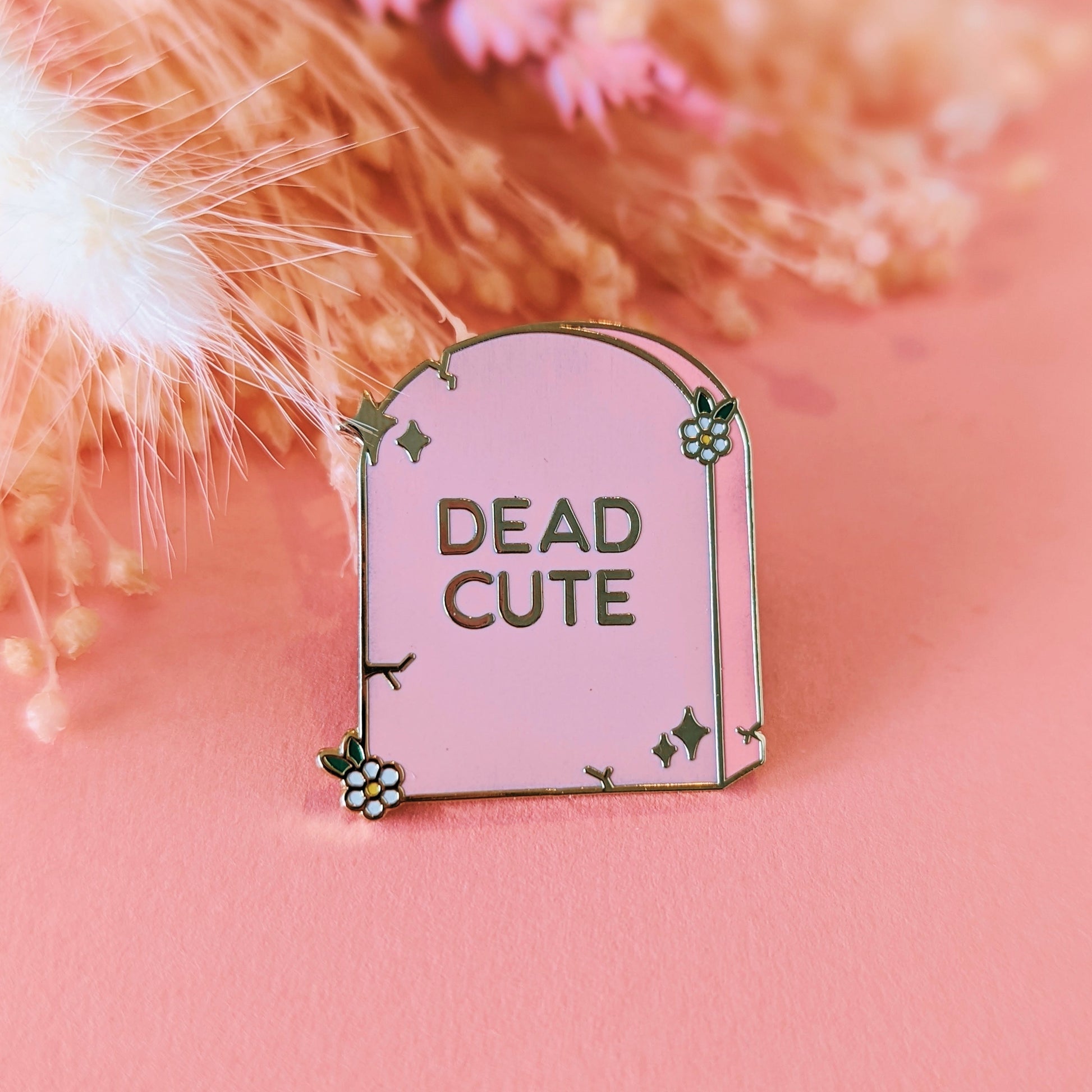 Dead Cute Tombstone Enamel Pin - QuinnsPins