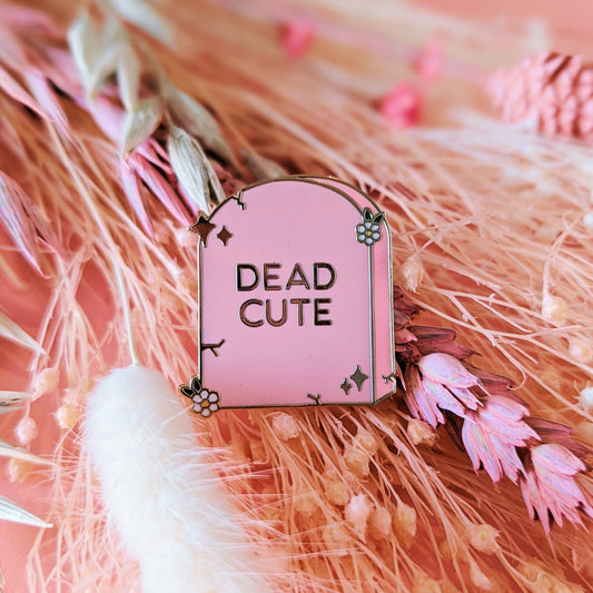 Dead Cute Tombstone Enamel Pin