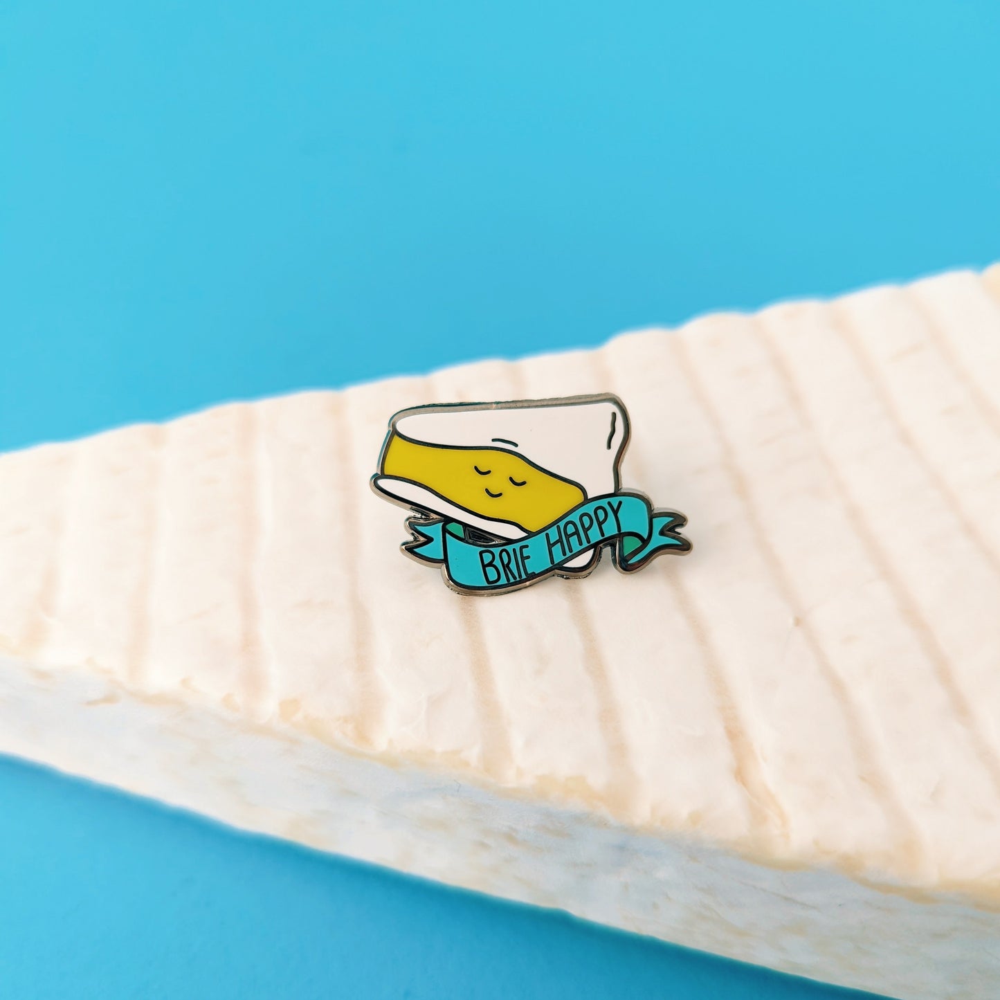 Brie Happy Cheese Enamel Pin - QuinnsPins