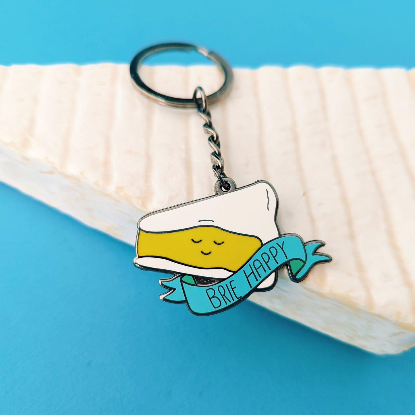 Brie Happy Cheese Keyring