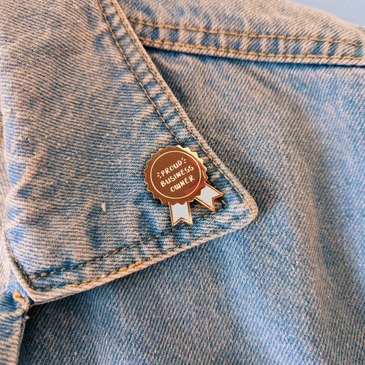 business owner enamel pin badge