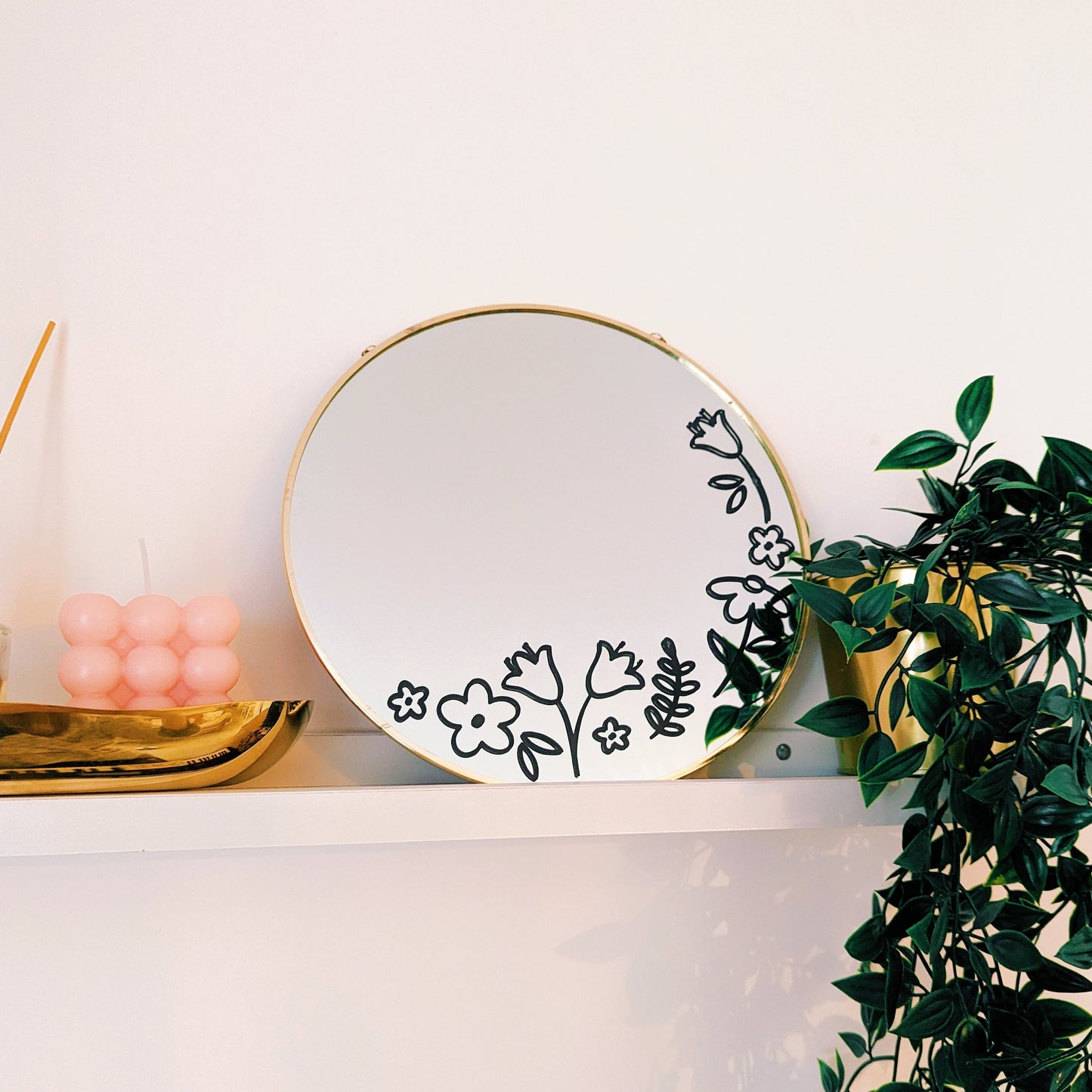 Floral Mirror Decal