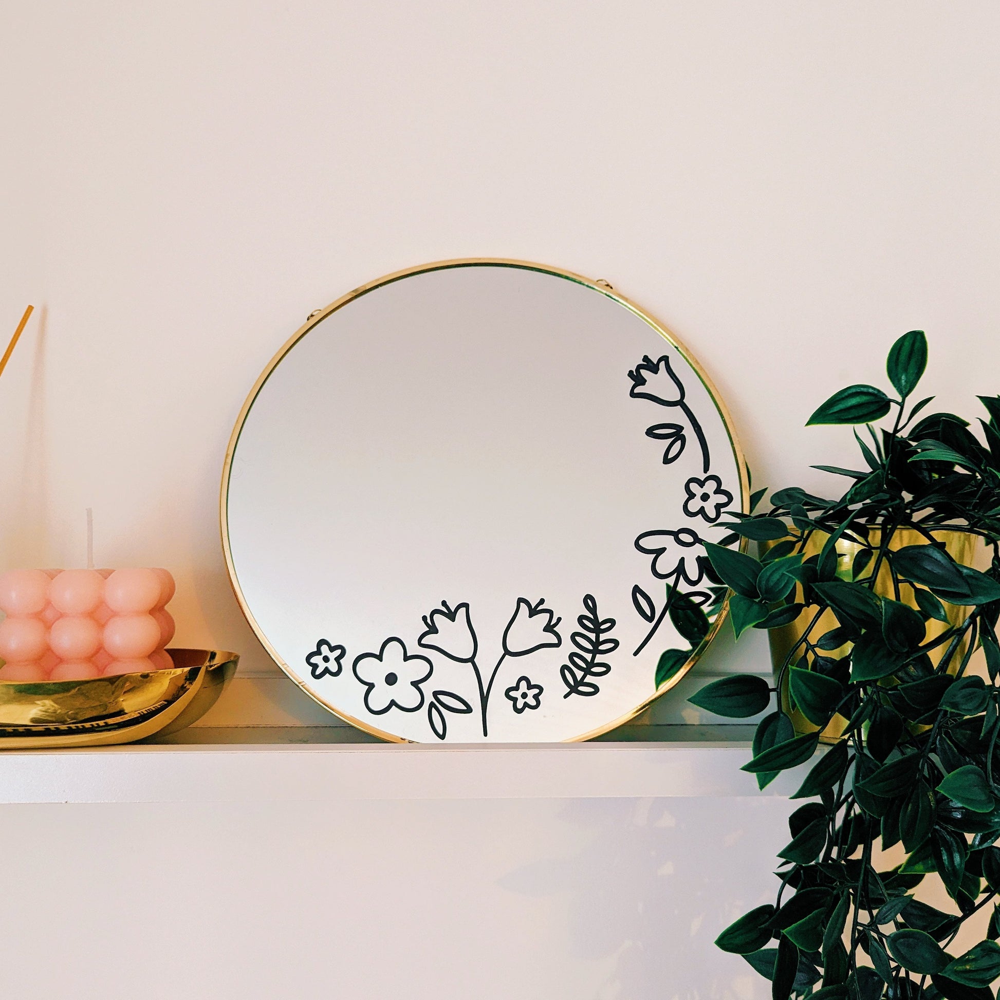 Floral Mirror Decal