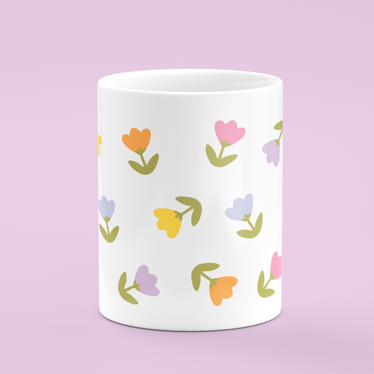 Small Steps Every Day Floral Tulip Mug